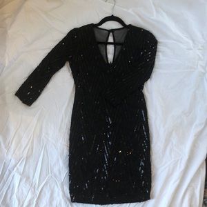 Fully beaded and sequin little black dress